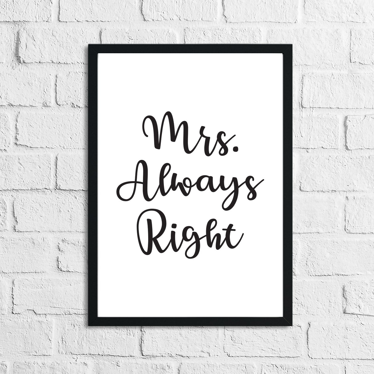 Mr Right Mrs Always Right Bedroom Simple Decor Set Of 2 Prints by WinsterCreations™ Official Store