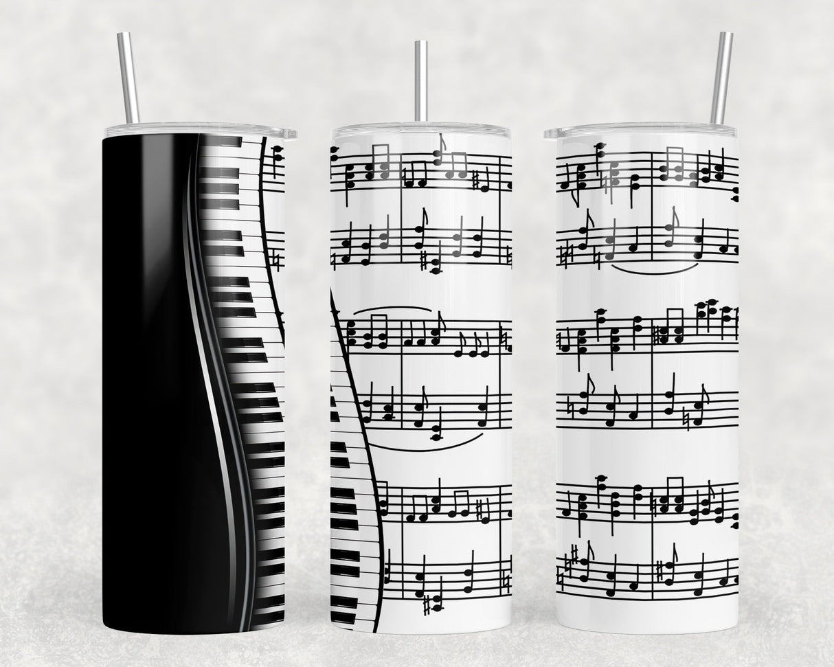 Music Notes|Skinny Tumbler|Optional Bluetooth Speaker| Speaker Color Varies by Rowdy Ridge Co