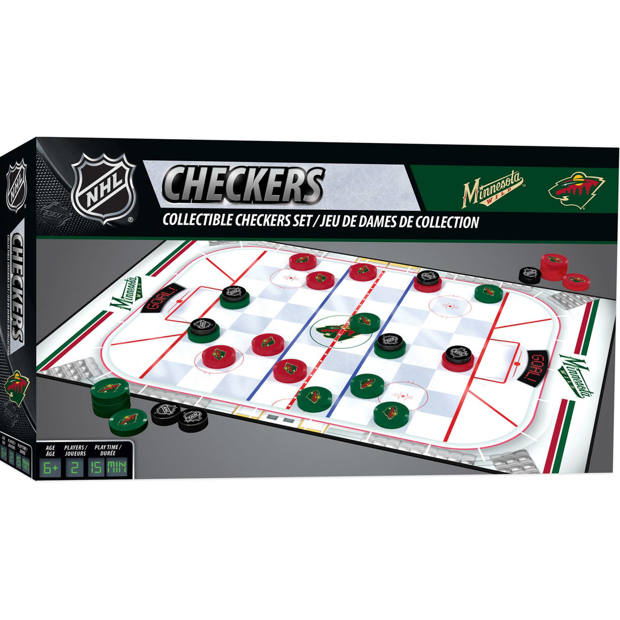 Minnesota Wild Checkers Board Game by MasterPieces Puzzle Company INC