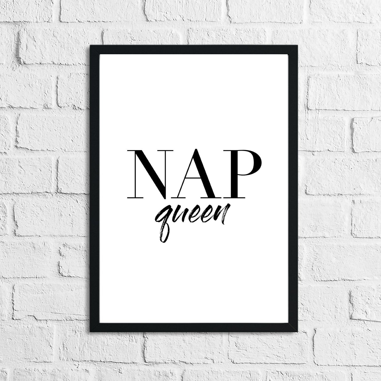 Nap Queen Bold Plain Bedroom Quote Wall Decor Print by WinsterCreations™ Official Store