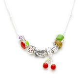 Children's Daughter 'Tutti Frutti' Silver Plated Charm Bead Necklace by Liberty Charms USA