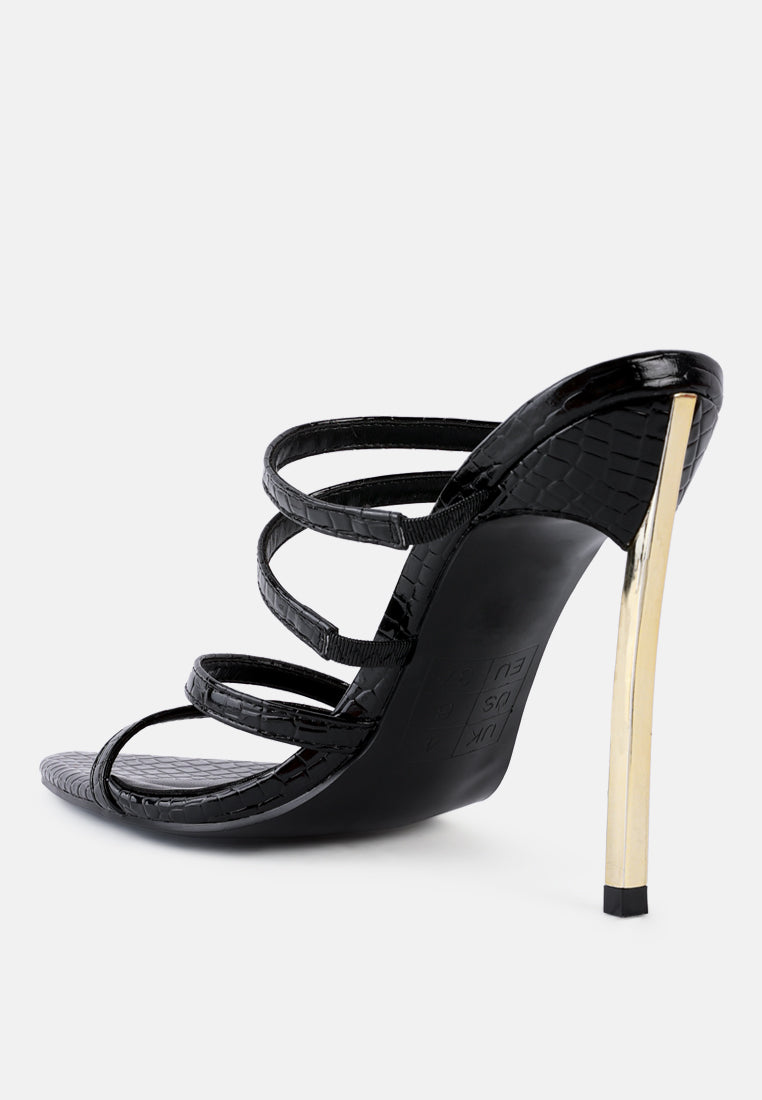 new affair croc strappy high heel sandals by London Rag