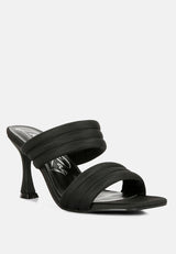 new crush quilted spool heel sandals by London Rag