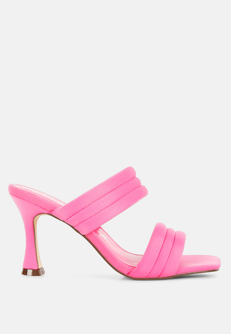 new crush quilted spool heel sandals by London Rag