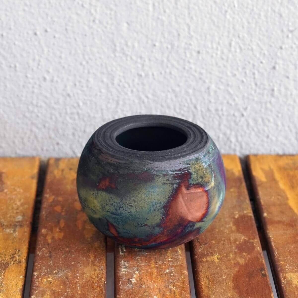 Nikko Ceramic Raku Pottery Vase by RAAQUU