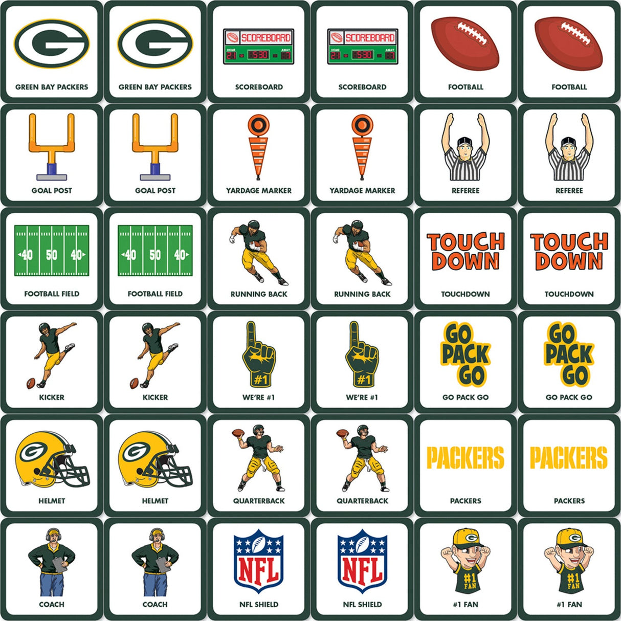 Green Bay Packers Matching Game by MasterPieces Puzzle Company INC