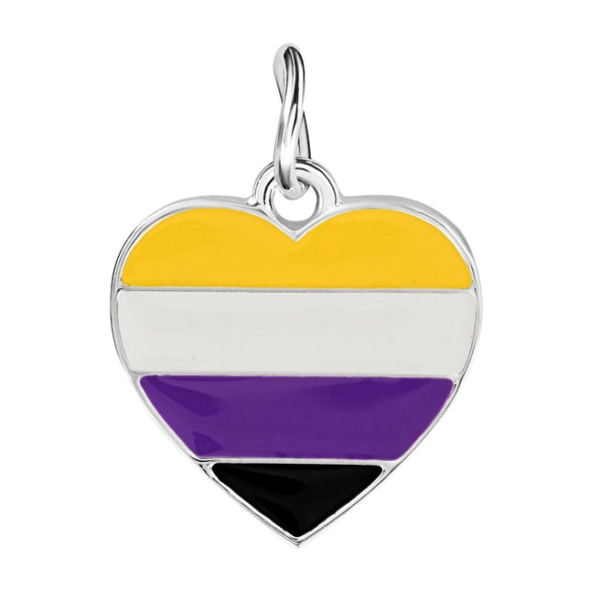 Non-Binary Flag Heart Charms by Fundraising For A Cause