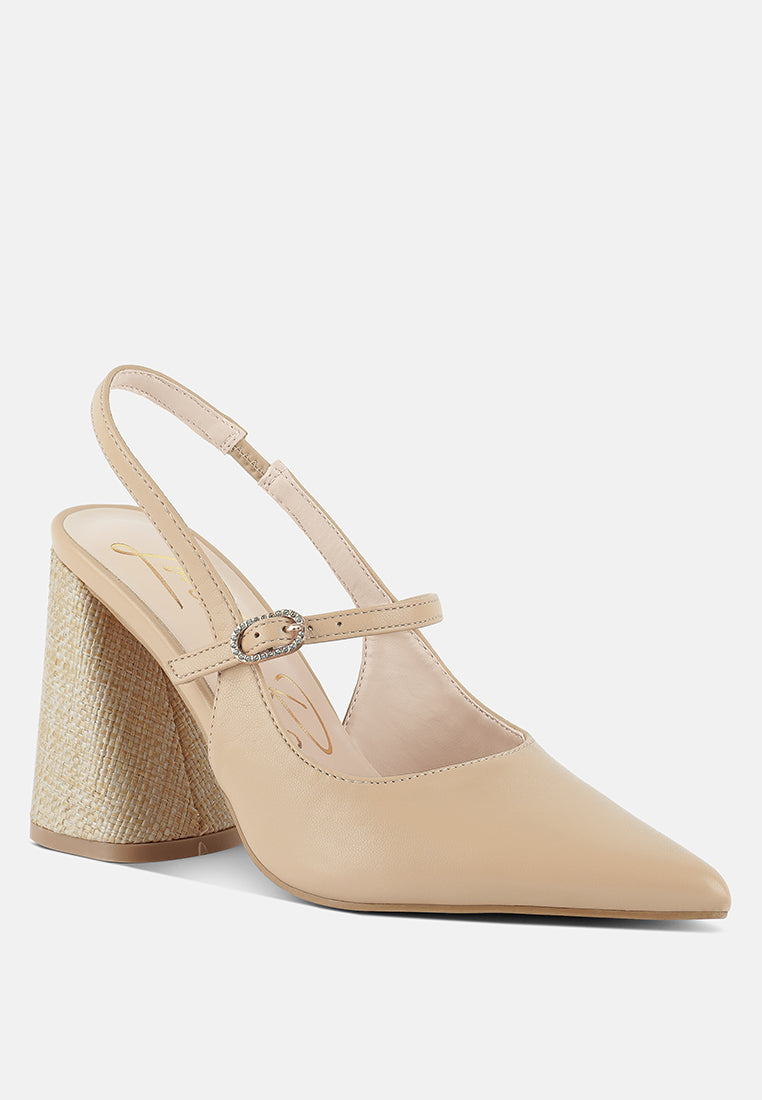 nougat flared heel party sandals by London Rag