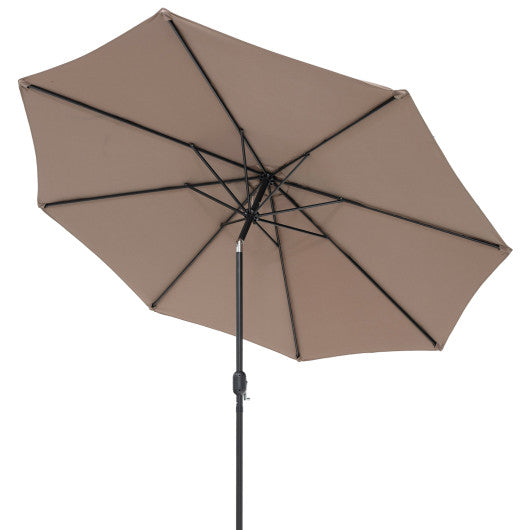 10 Feet Outdoor Patio Umbrella with Tilt Adjustment and Crank-Tan