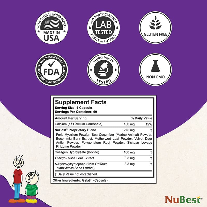 NuBest Tall, Powerful Growth for Kids & Teens (5+), Non-Milk Drinkers, 60 Capsules by NuBest Nutrition®