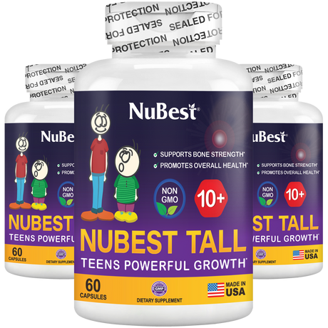 NuBest Tall 10+, Powerful Growth for Kids & Teens (10+), Milk Drinkers, 60 Capsules by NuBest Nutrition®