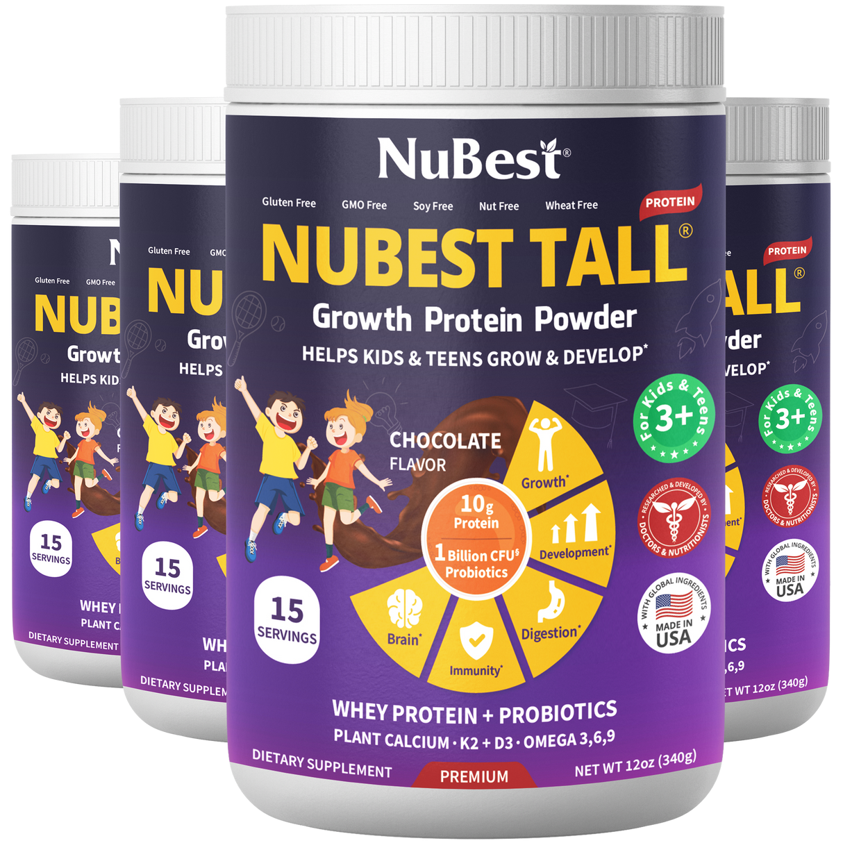 NuBest Tall Protein, Chocolate Shake, 15 servings by NuBest Nutrition®