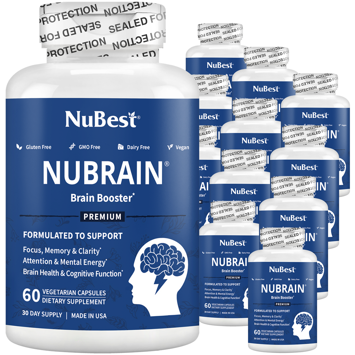 NuBest, NuBrain, Brain Booster, 60 Vegetarian Capsules by NuBest Nutrition®