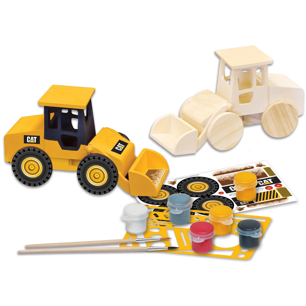 CAT - Caterpillar Wheel Loader Wood Craft & Paint Kit by MasterPieces Puzzle Company INC