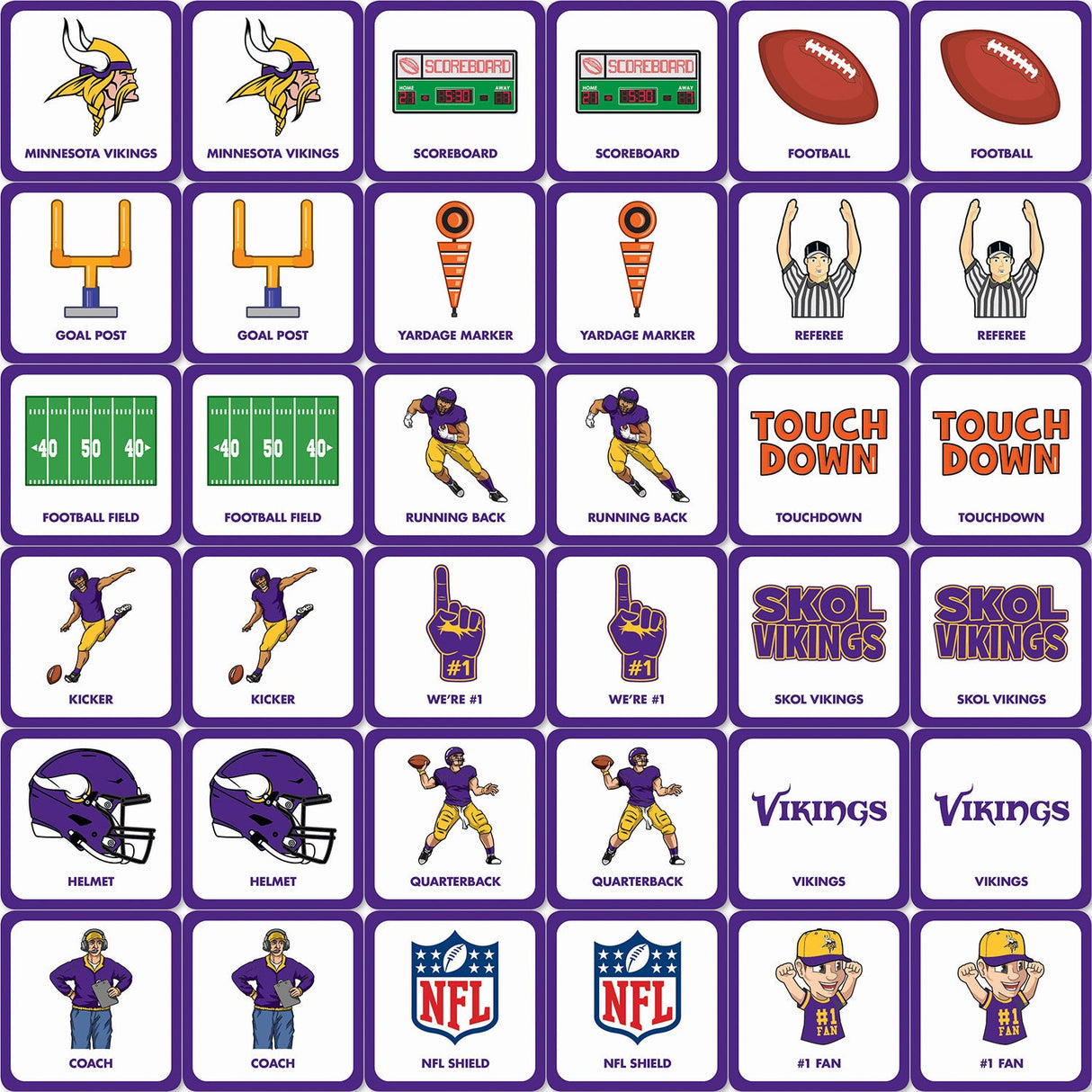 Minnesota Vikings Matching Game by MasterPieces Puzzle Company INC