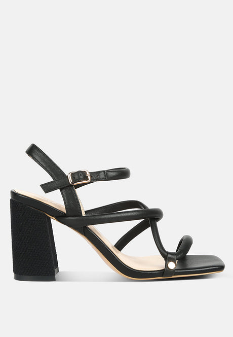 artha open square toe block heel sandals by London Rag