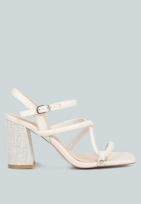 artha open square toe block heel sandals by London Rag