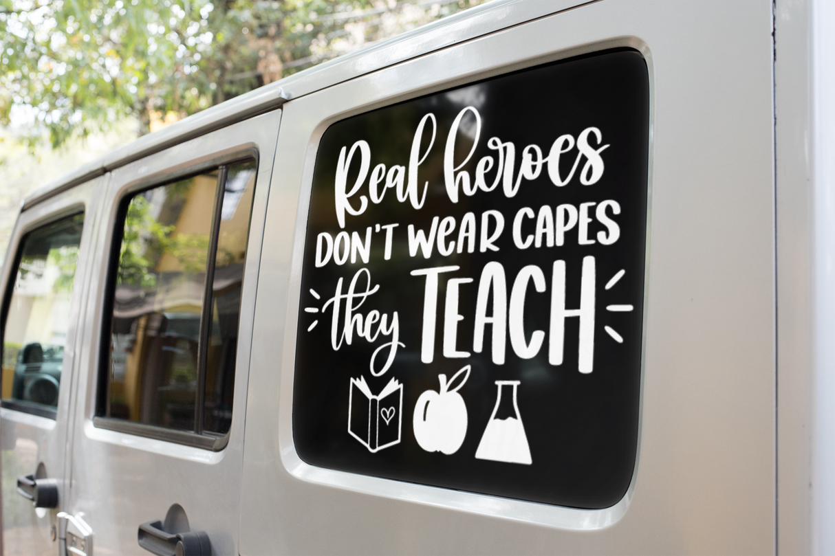 Real Heroes Dont Wear Capes They Teach Teacher Sticker by WinsterCreations™ Official Store