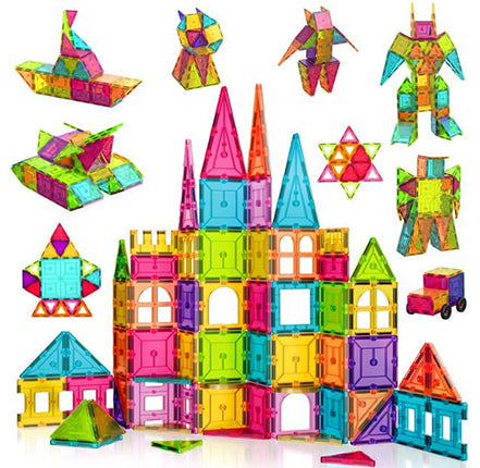 Contixo ST4 Magnetic Tiles 112 PCs 3D Building Blocks by Contixo