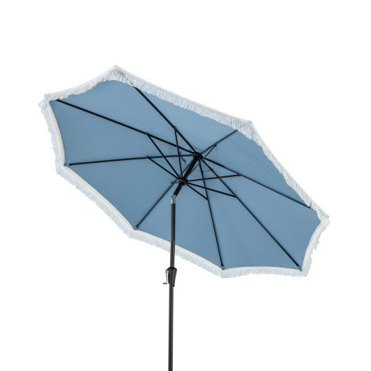 9 FT Patio Umbrella with Sun-Protective Canopy for Patio Garden Pool-Navy