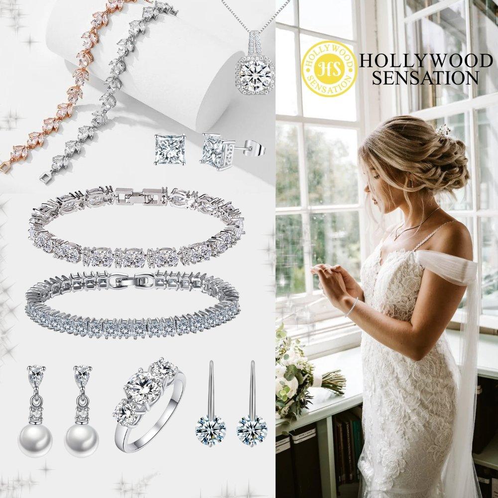 Pave Circle Crystal and White Gold Plated Pendant Necklace by Hollywood Sensation®