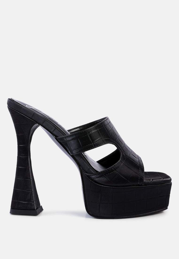 pda croc high heel platform sandals by London Rag