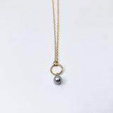 Pearl Drop Charm Necklace by Jennifer Cervelli Jewelry