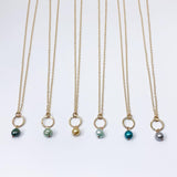 Pearl Drop Charm Necklace by Jennifer Cervelli Jewelry