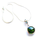 Silver Plated 'May Birthstone' Emerald Colored Crystal Pendant Necklace by Liberty Charms USA