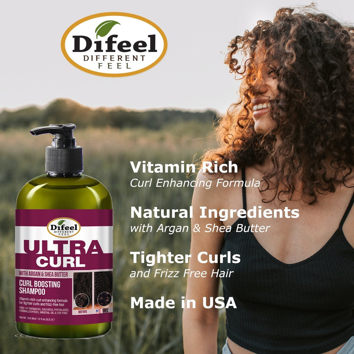 Difeel Ultra Curl 2-PC Curl Enhancing Shampoo & Conditioner Set - Includes Shampoo 12 oz. & Conditioner 12 oz. by difeel - find your natural beauty