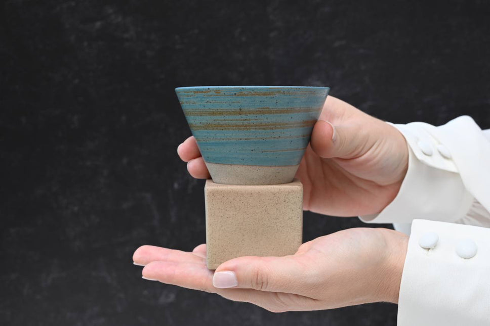 Blue Coffee Mug with Base - 6.8 oz/200ml by Aprika Life