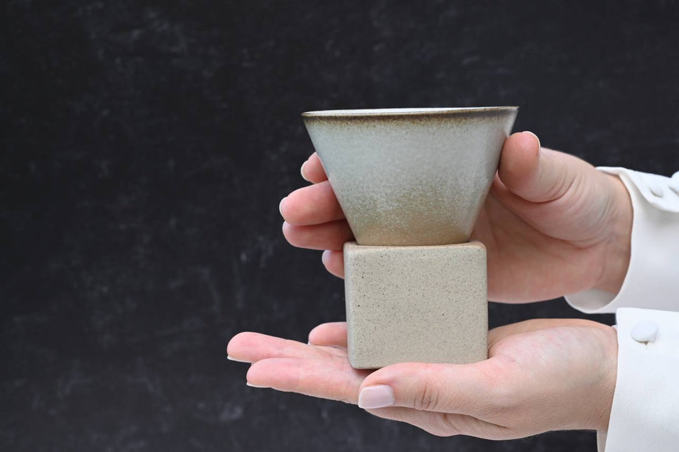 Beige Coffee Mug with Base  - 6.8 oz/200ml by Aprika Life