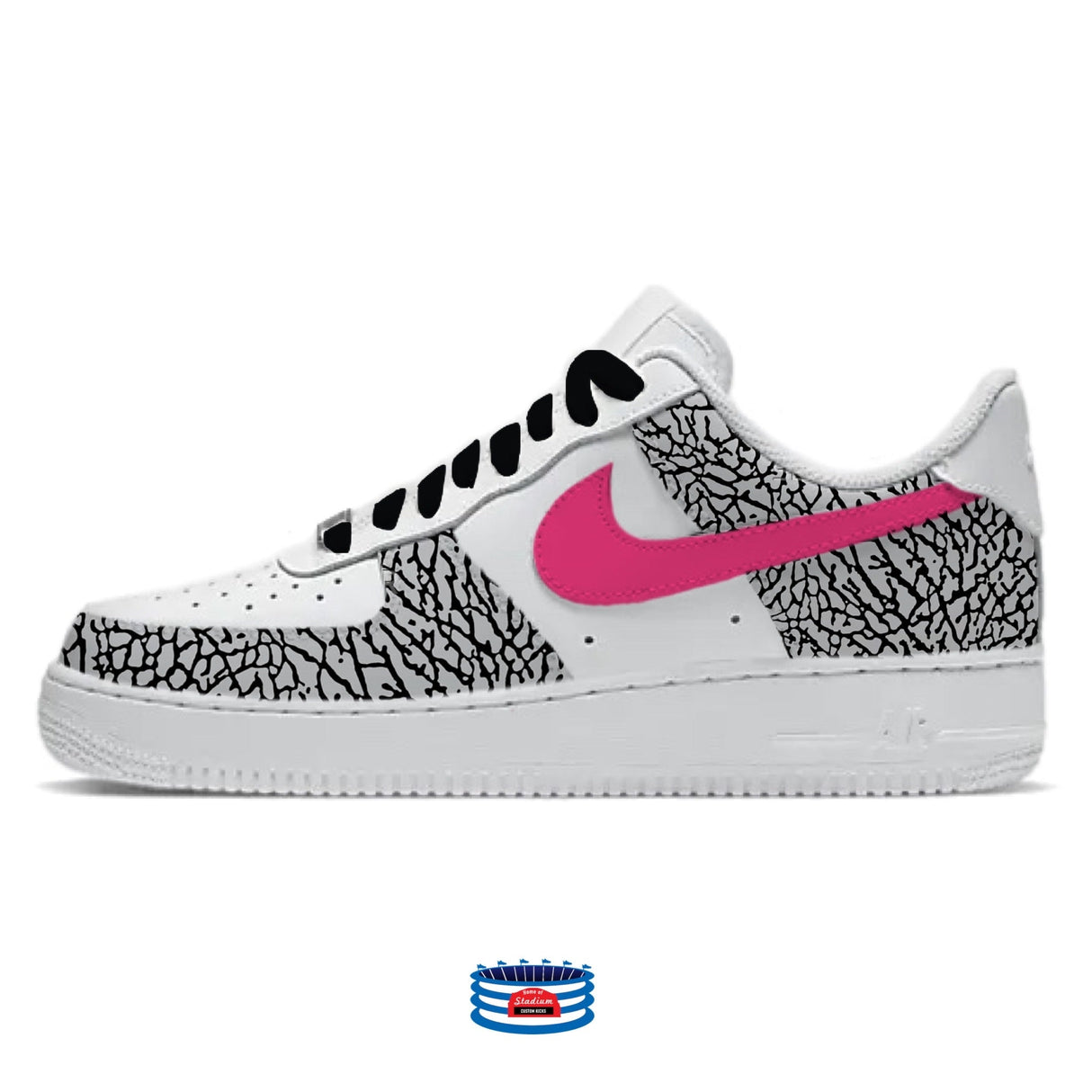 "Pink Elephant" Nike Air Force 1 Low Shoes by Stadium Custom Kicks