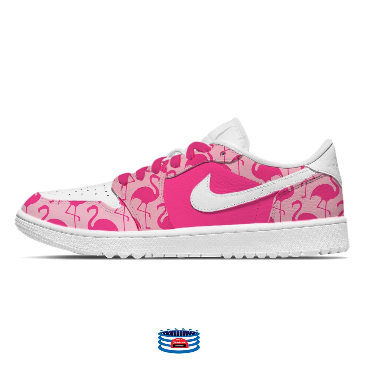 "Pink Flamingos" Jordan 1 Golf Shoes by Stadium Custom Kicks