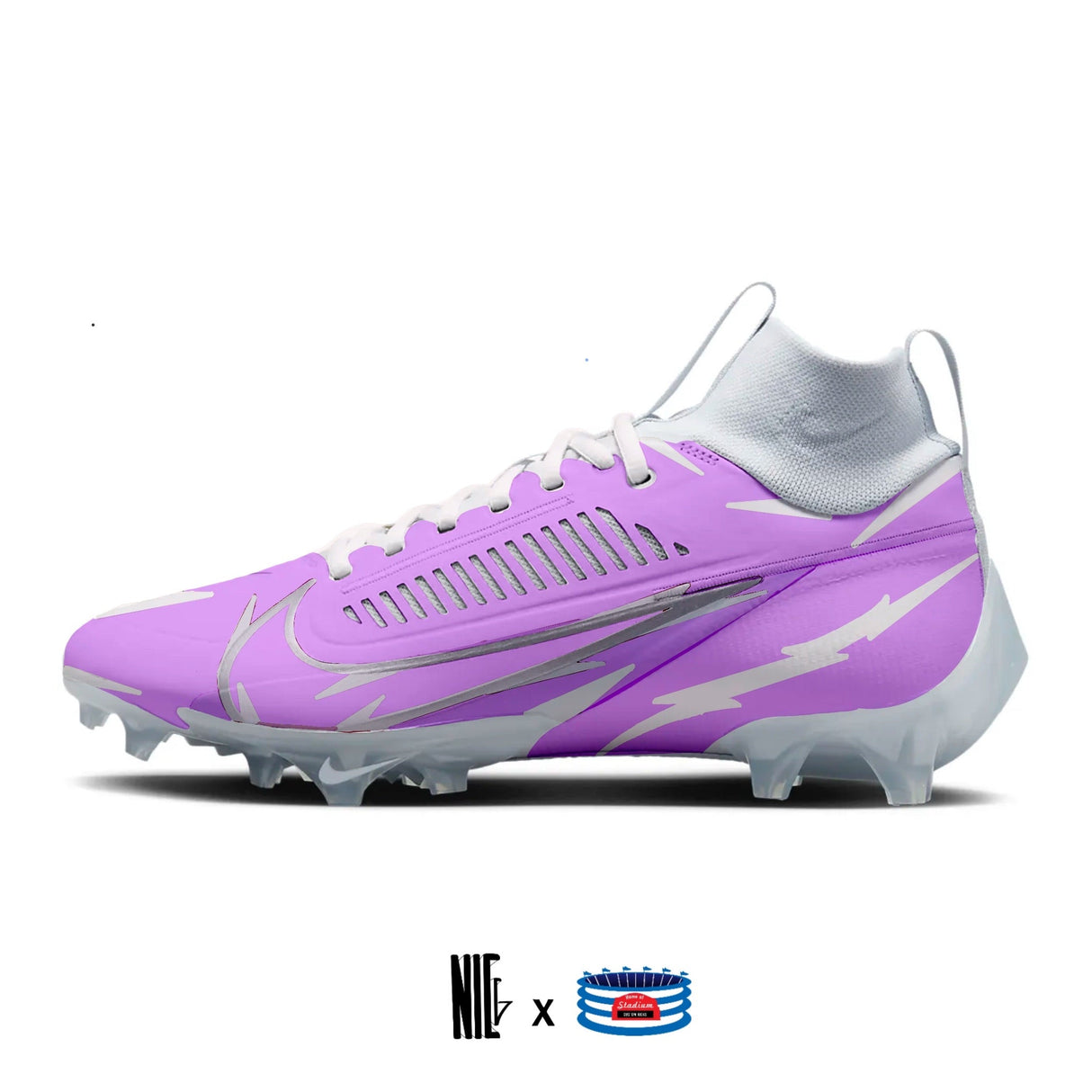 "Lightning" Nike Vapor Edge Pro 360 2 Cleats by Stadium Custom Kicks