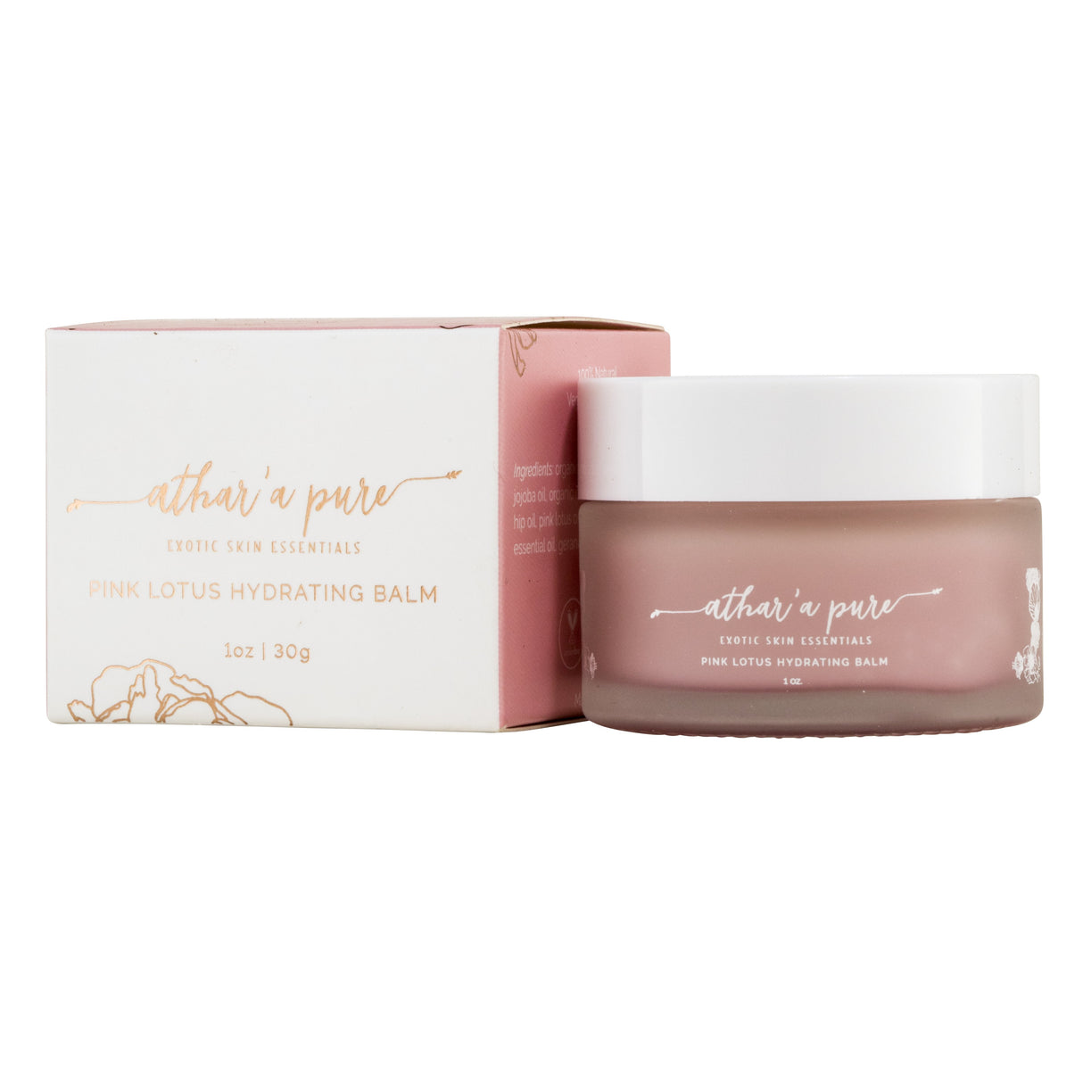 Pink Lotus Hydrating Balm (Organic, Vegan, 100% Natural) by Athar'a Pure