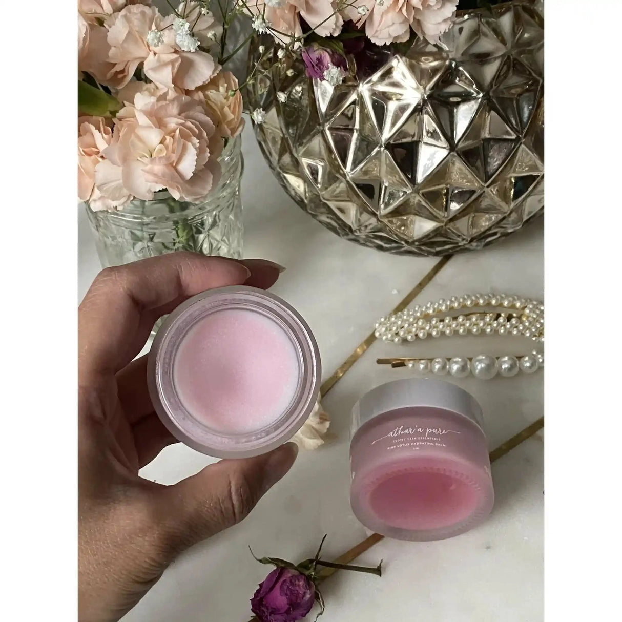 Pink Lotus Hydrating Balm (Organic, Vegan, 100% Natural) by Athar'a Pure