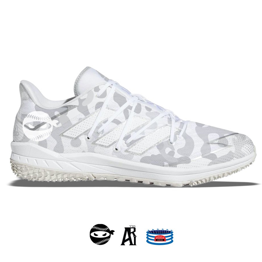 "White Camo Pitching Ninja" Adidas Afterburner Turf Shoes by Stadium Custom Kicks