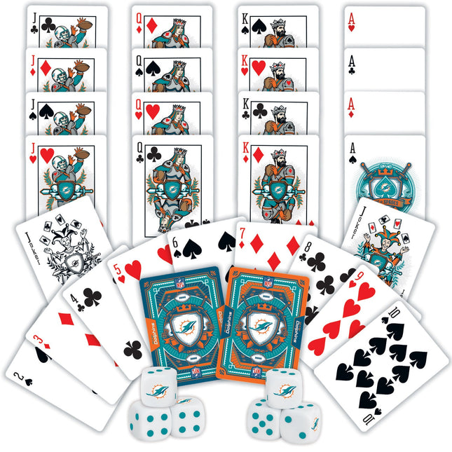 Miami Dolphins - 2-Pack Playing Cards & Dice Set by MasterPieces Puzzle Company INC
