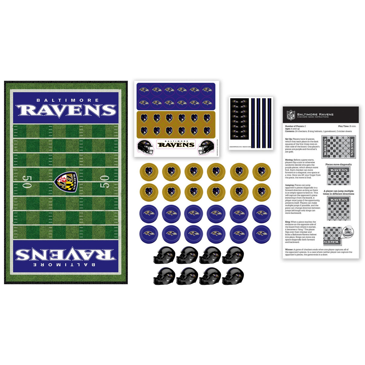 Baltimore Ravens Checkers Board Game by MasterPieces Puzzle Company INC