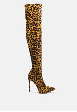 pokey suede over the knee block heeled boots by London Rag