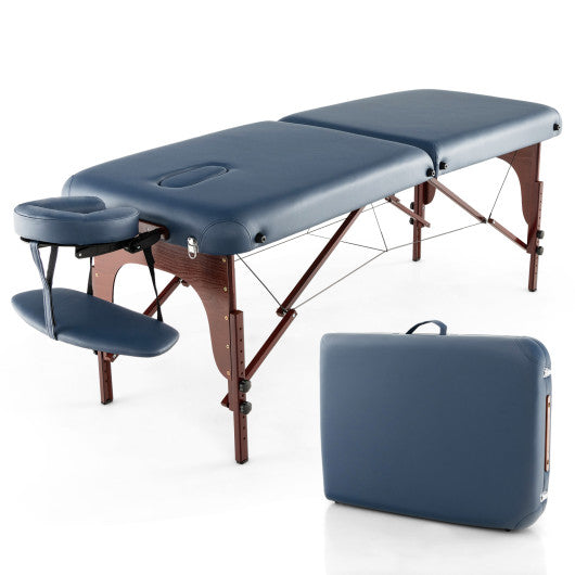 Portable Folding Massage Table with Carrying Case-Navy