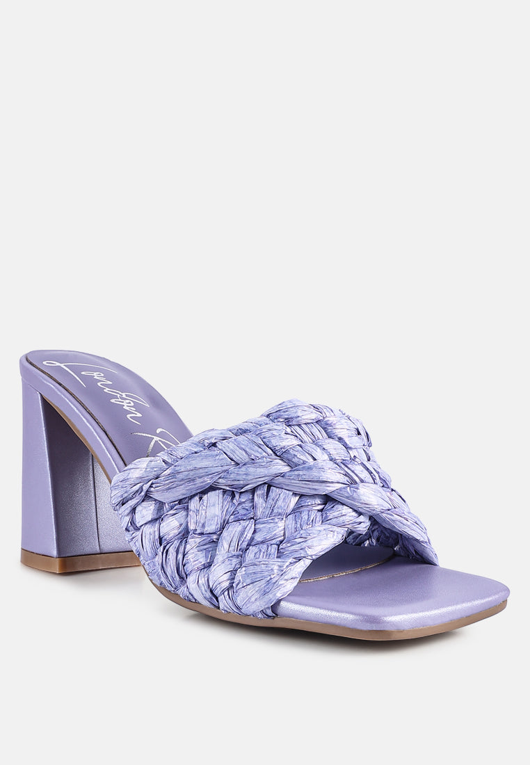 pout pro braided raffia block sandals by London Rag