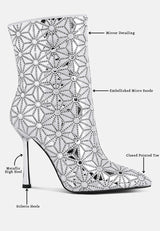 precious mirror embellished high ankle boots by London Rag