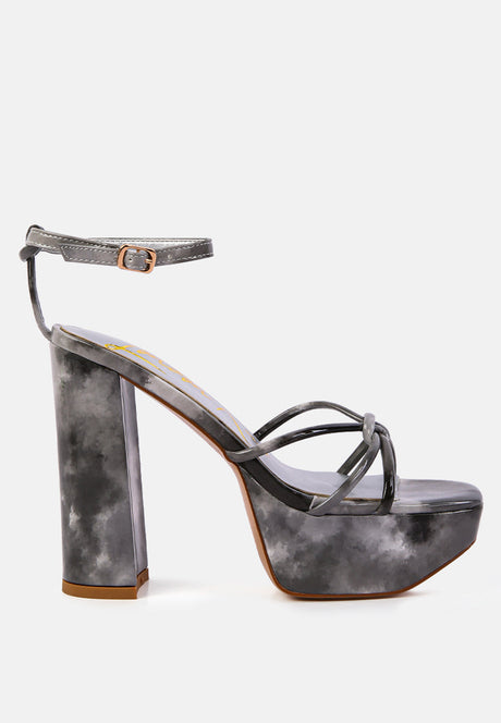 prisma tie-dye high platform heeled sandals by London Rag