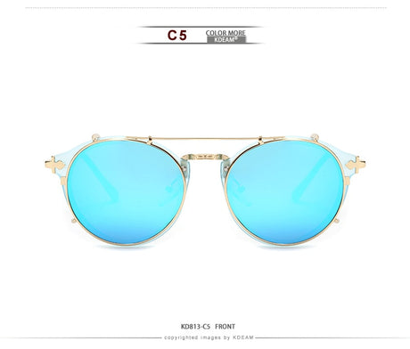 Land of Nostalgia & KDEAM Collaboration Clip On Unisex Round Sunglasses by Land of Nostalgia