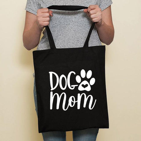 Cute Dog Black Canvas Tote Bag by Dach Everywhere - Vysn