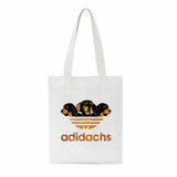 Dachshund Print Reusable Canvas Tote Bags by Dach Everywhere - Vysn