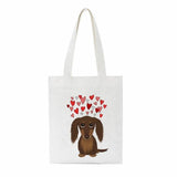 Dachshund Print Reusable Canvas Tote Bags by Dach Everywhere - Vysn