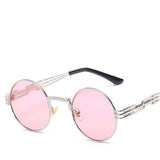 High Quality UV400 Gothic Steampunk Round Alloy Mirror Sun Glasses by Land of Nostalgia